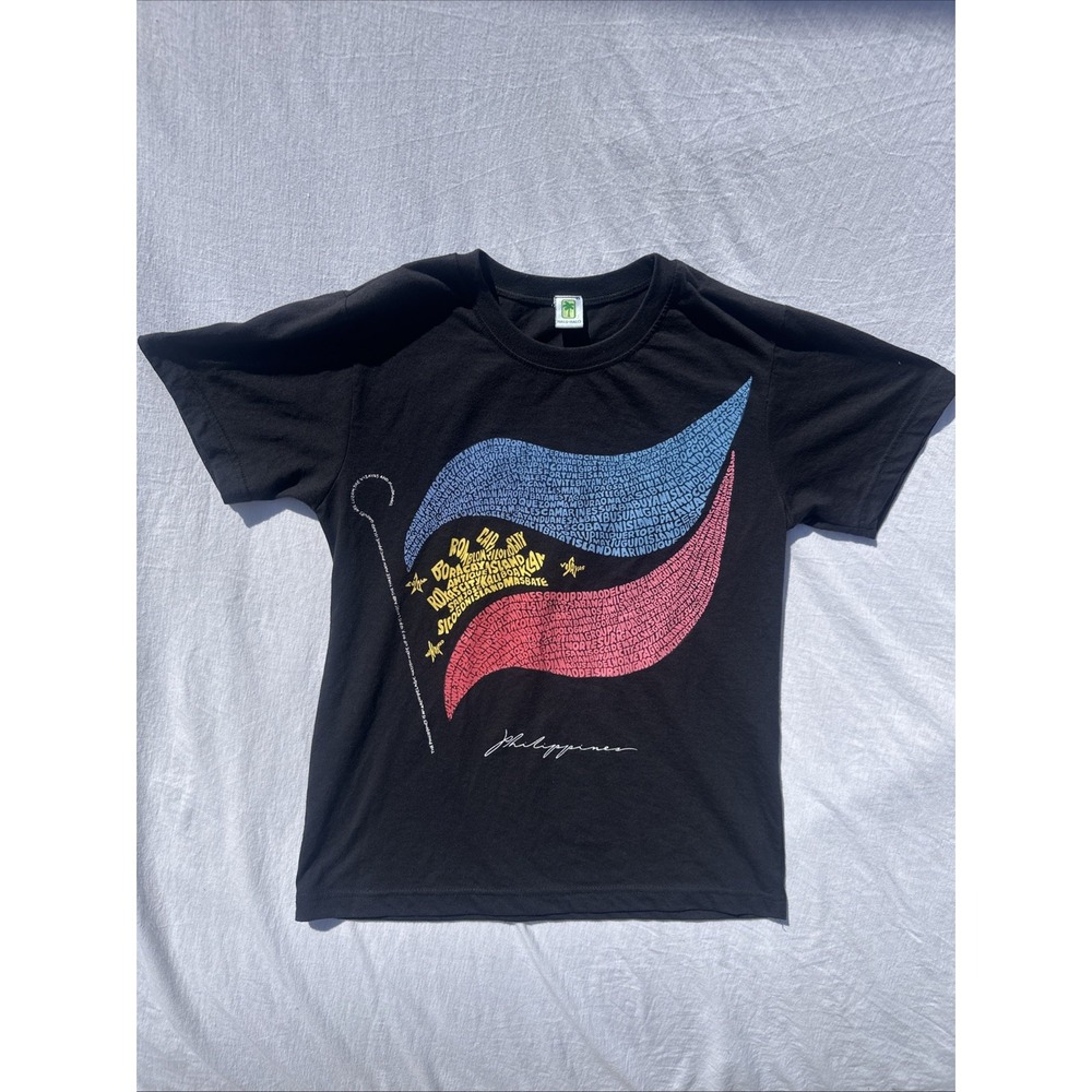 Black Philippines‎ T-shirt Halu-Halo. XS. Detailed Writing In flag